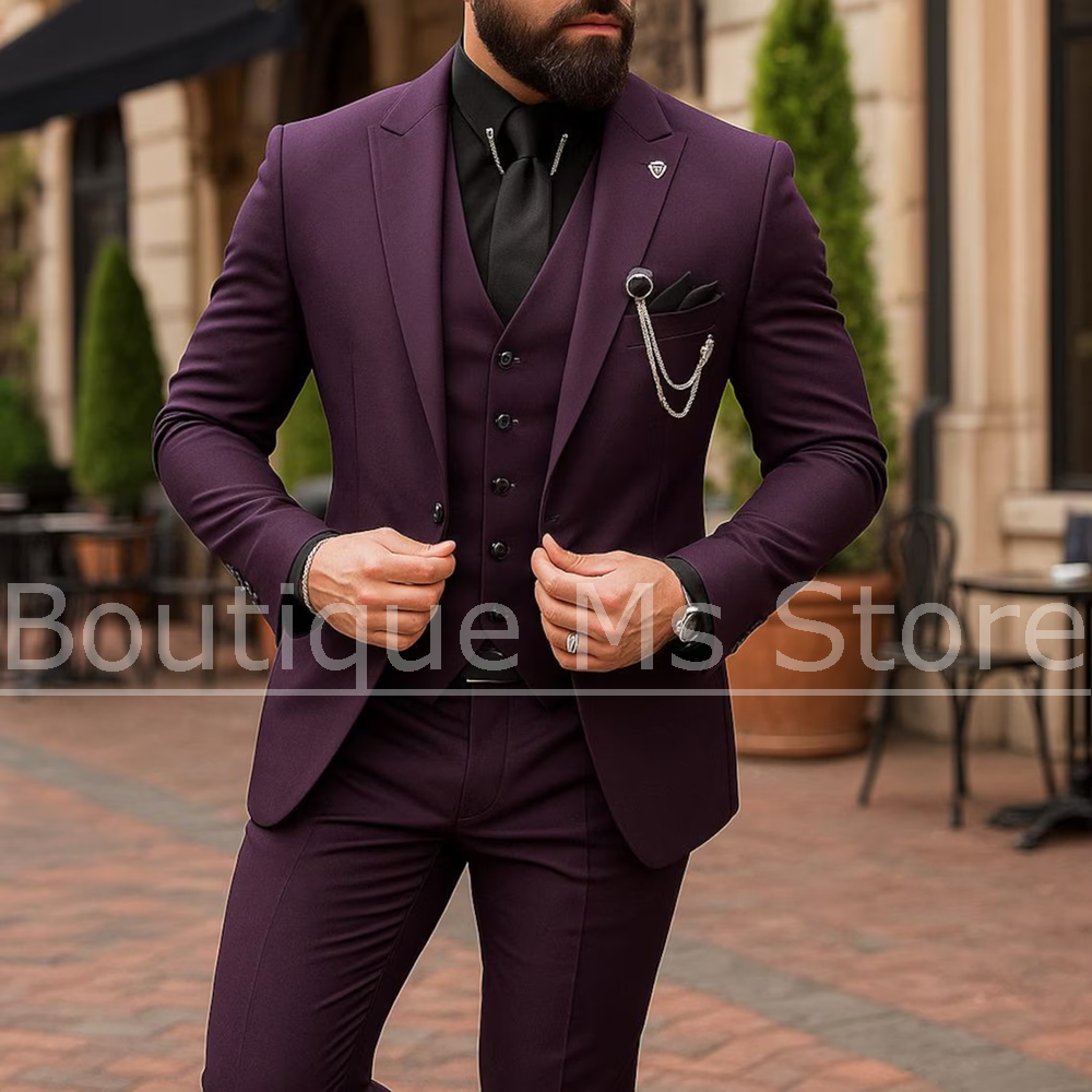 Men Formal Wear Pants - Men's 3 Piece Suit Single Breasted