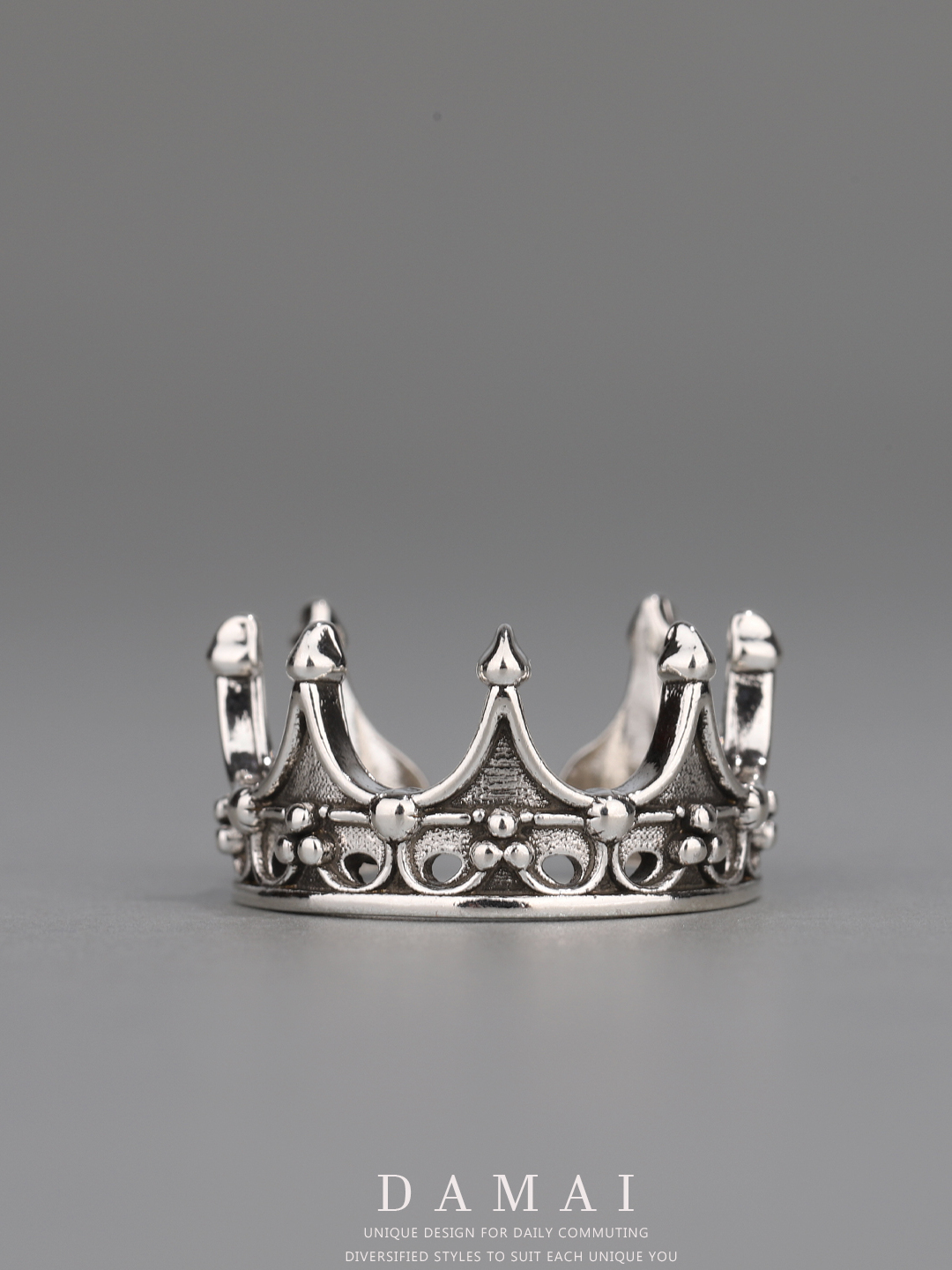 Men Accessories Ring - DAMAI Gothic Style Adjustable Open Crown