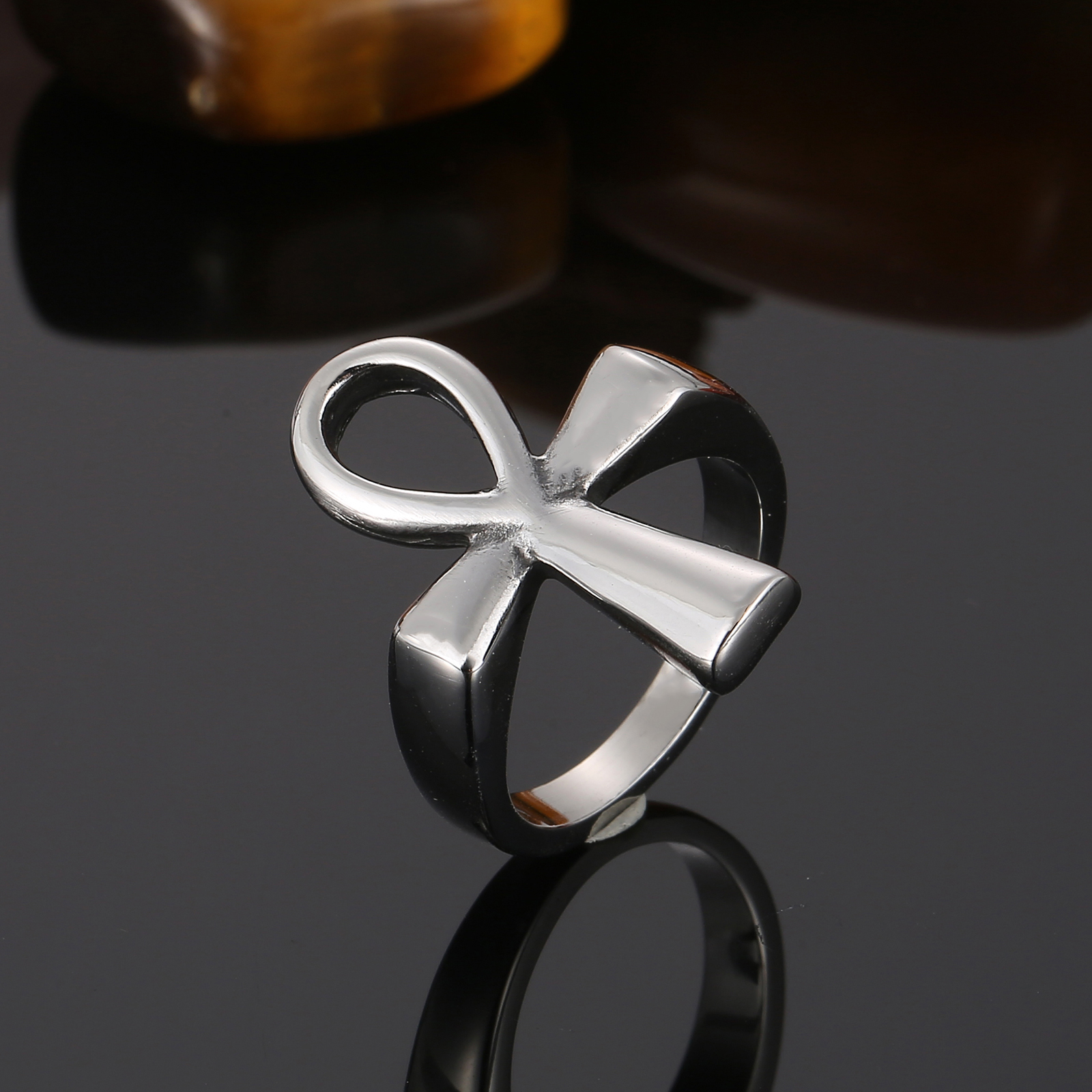 Men'S Accessories Jewelry Egypt - HaoYi Stainless Steel Egypt Cruz Ring