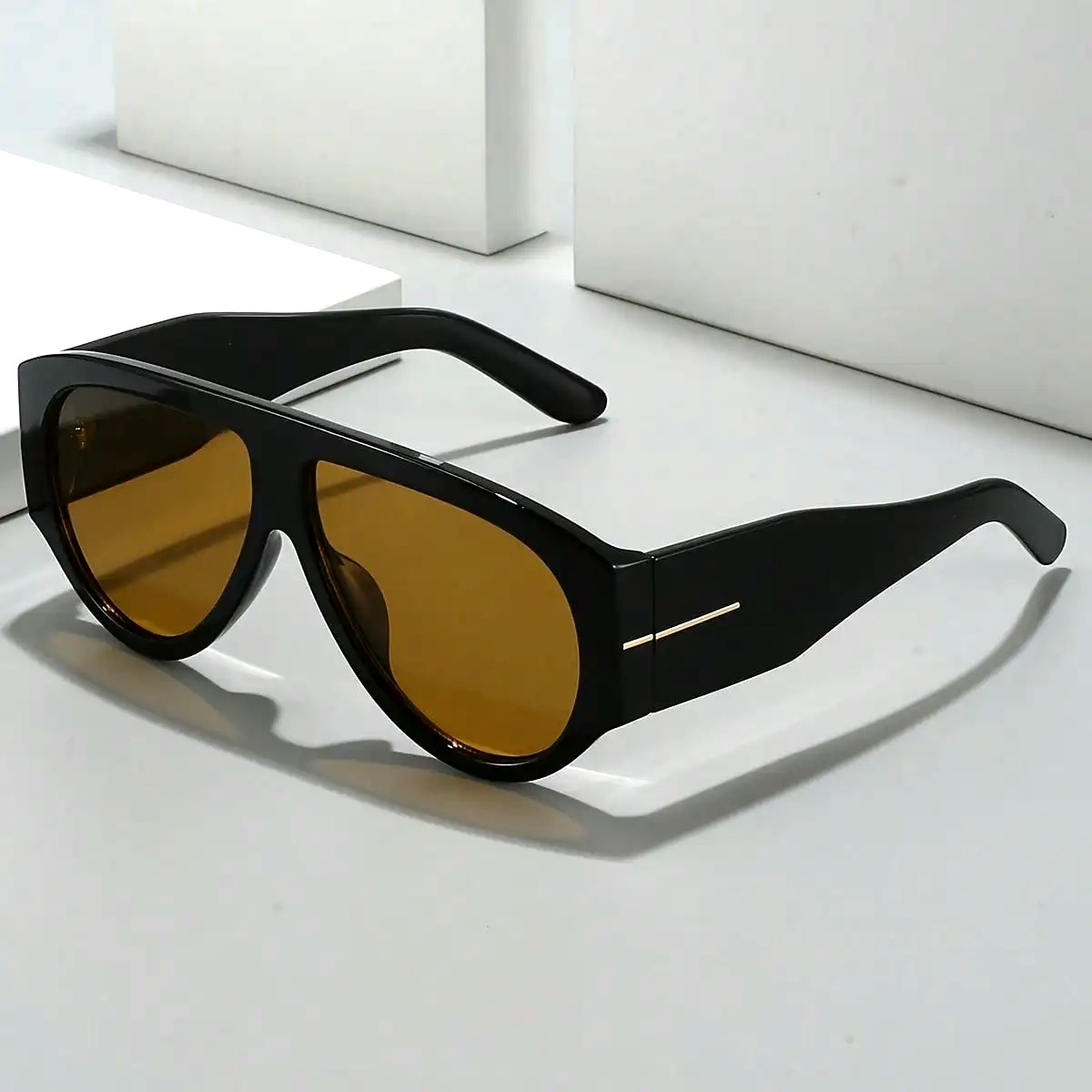 Formal Wear For Men Yellow - UV400 Vintage Oversized Sunglasses Unisex Lightweight