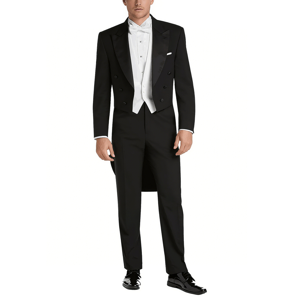 Men Formal Wear Pants - Men's Satin Peak Lapel Suit Set