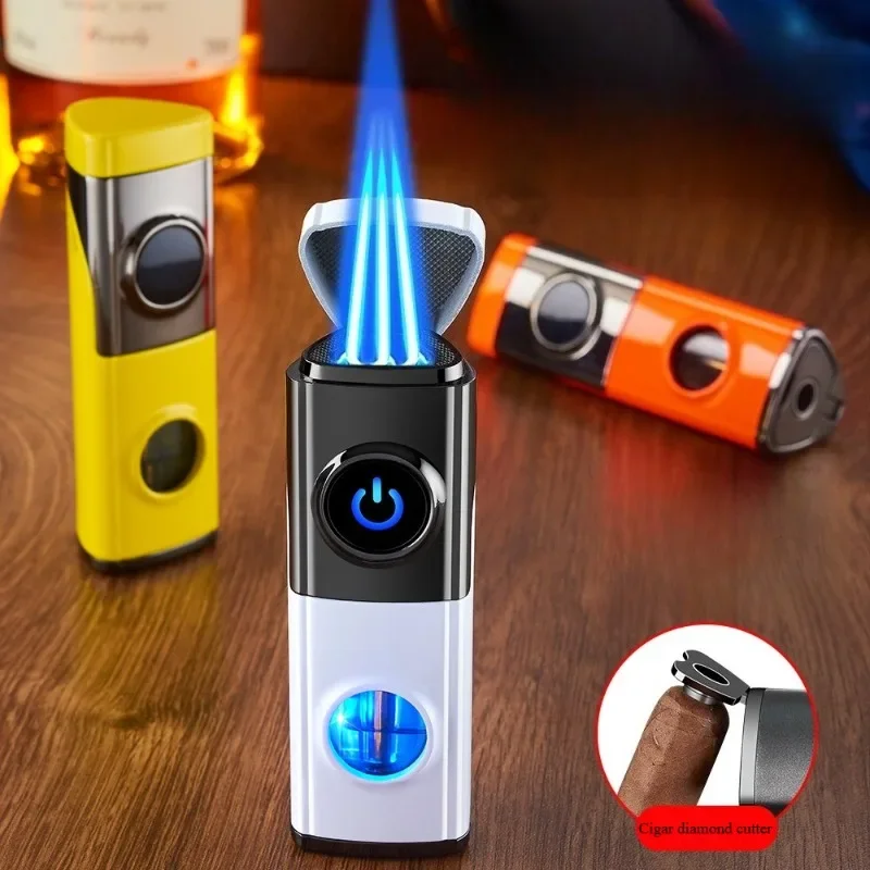 Lighter Windproof - Cigar-Specific Three-Fire Lighter Refillable Butane Windproof