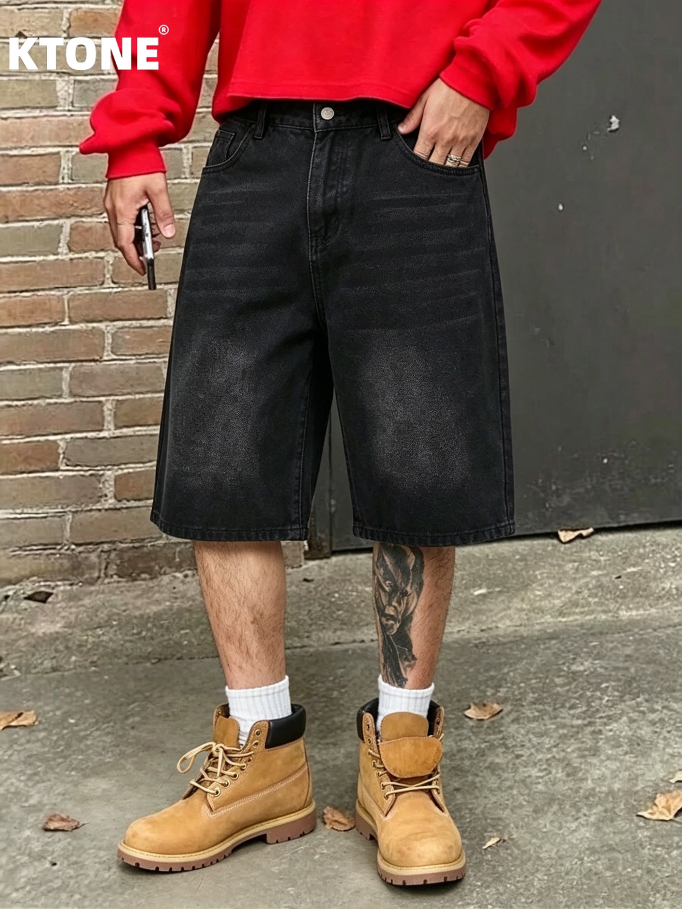 Men Accessories To Wear - Men Trendy Loose Non‑Stretch Jean Shorts