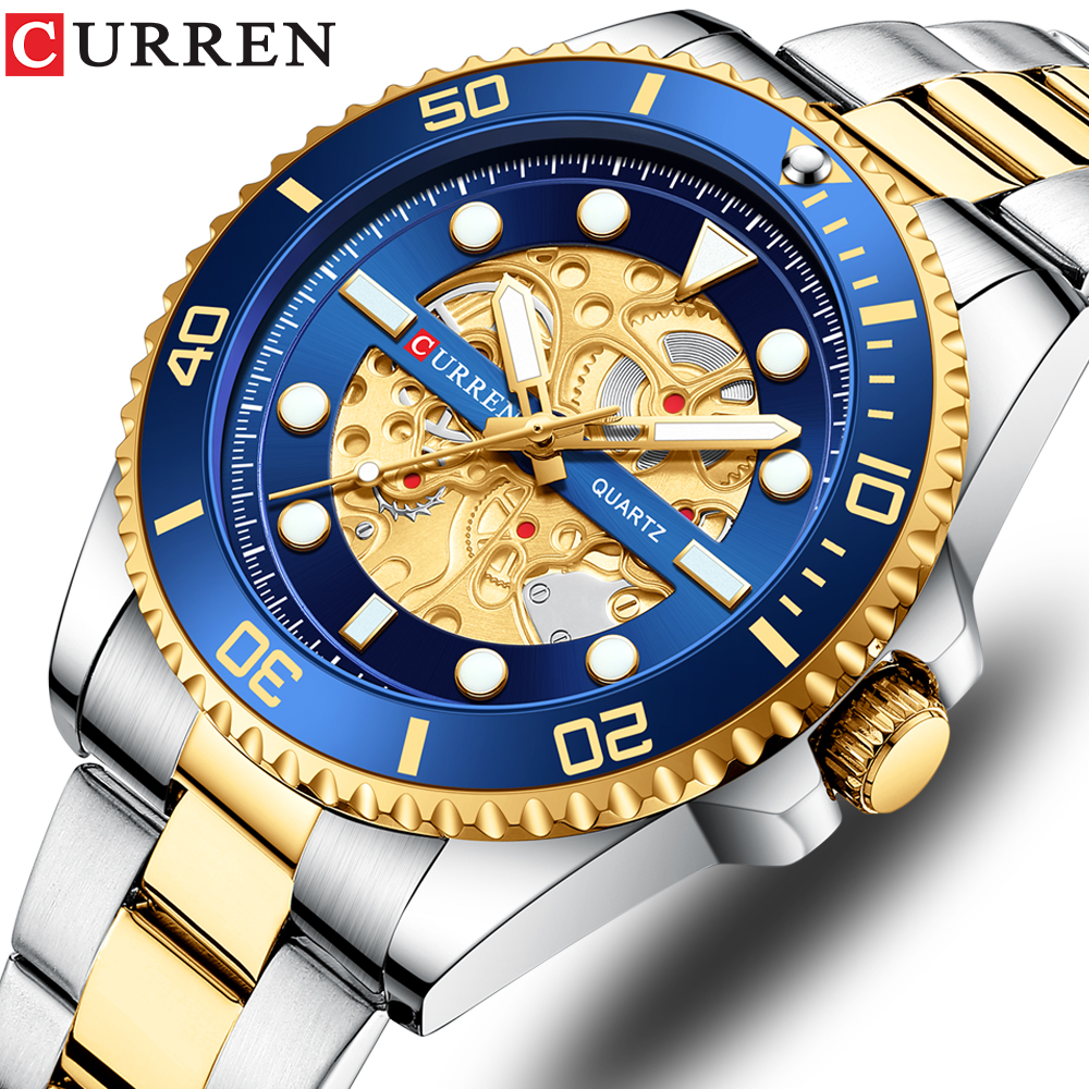 Men Accessories For Wrist - CURREN Fashion Mens Stainless Steel Watches