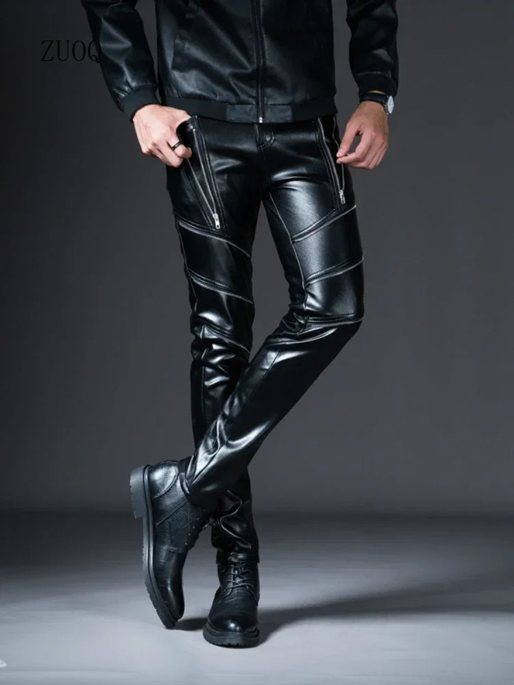 Men Accessories To Wear - New Winter Mens Skinny Biker Leather