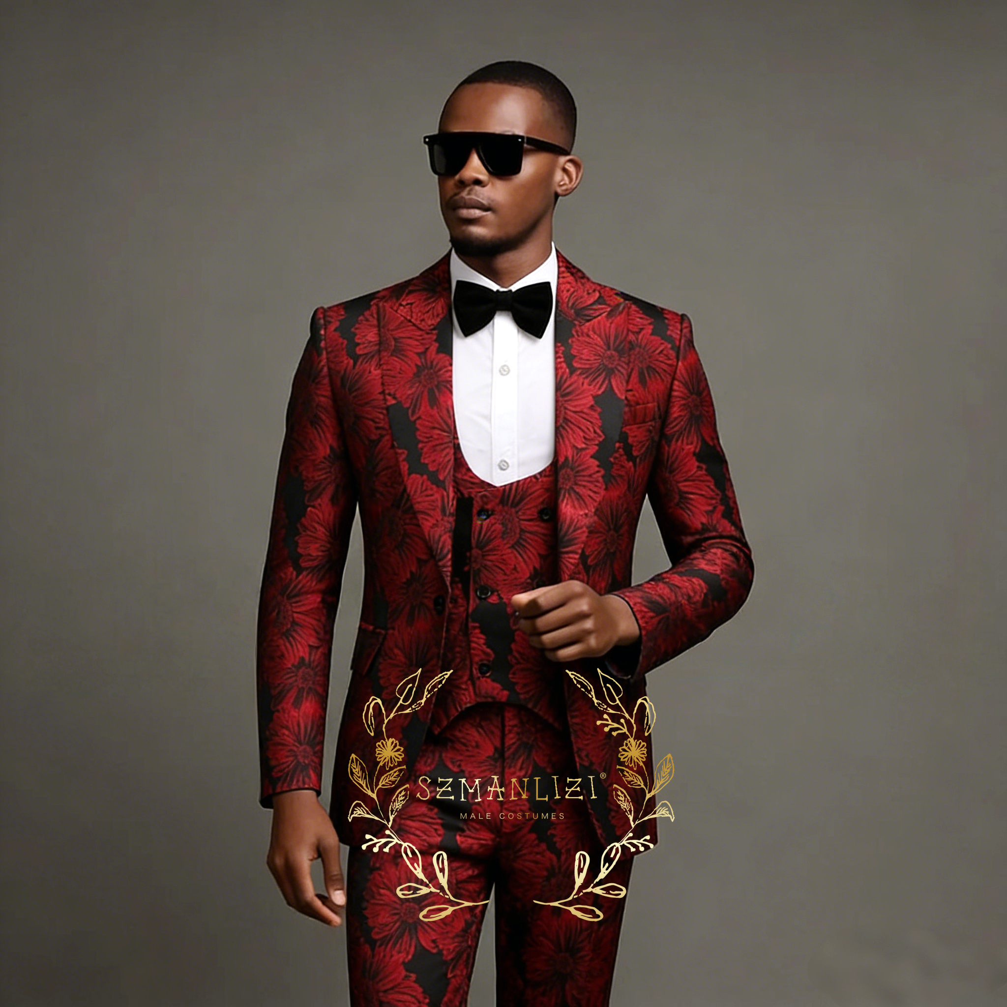 Men Formal Wear Pants - 2026 Floral Men's Suits Groom Wear