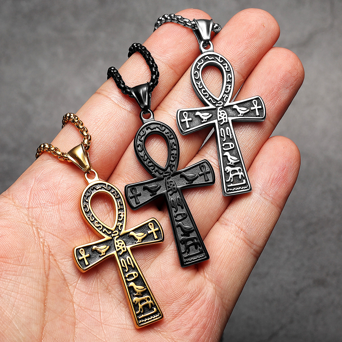 Men'S Accessories Jewelry Egypt - Egypt Cross Men Necklaces Stainless Steel