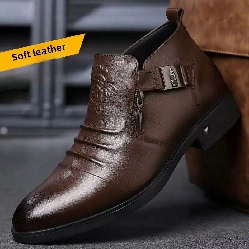 Men Formal Wear With Boots - Trendy British Style Pointed Toe Men's