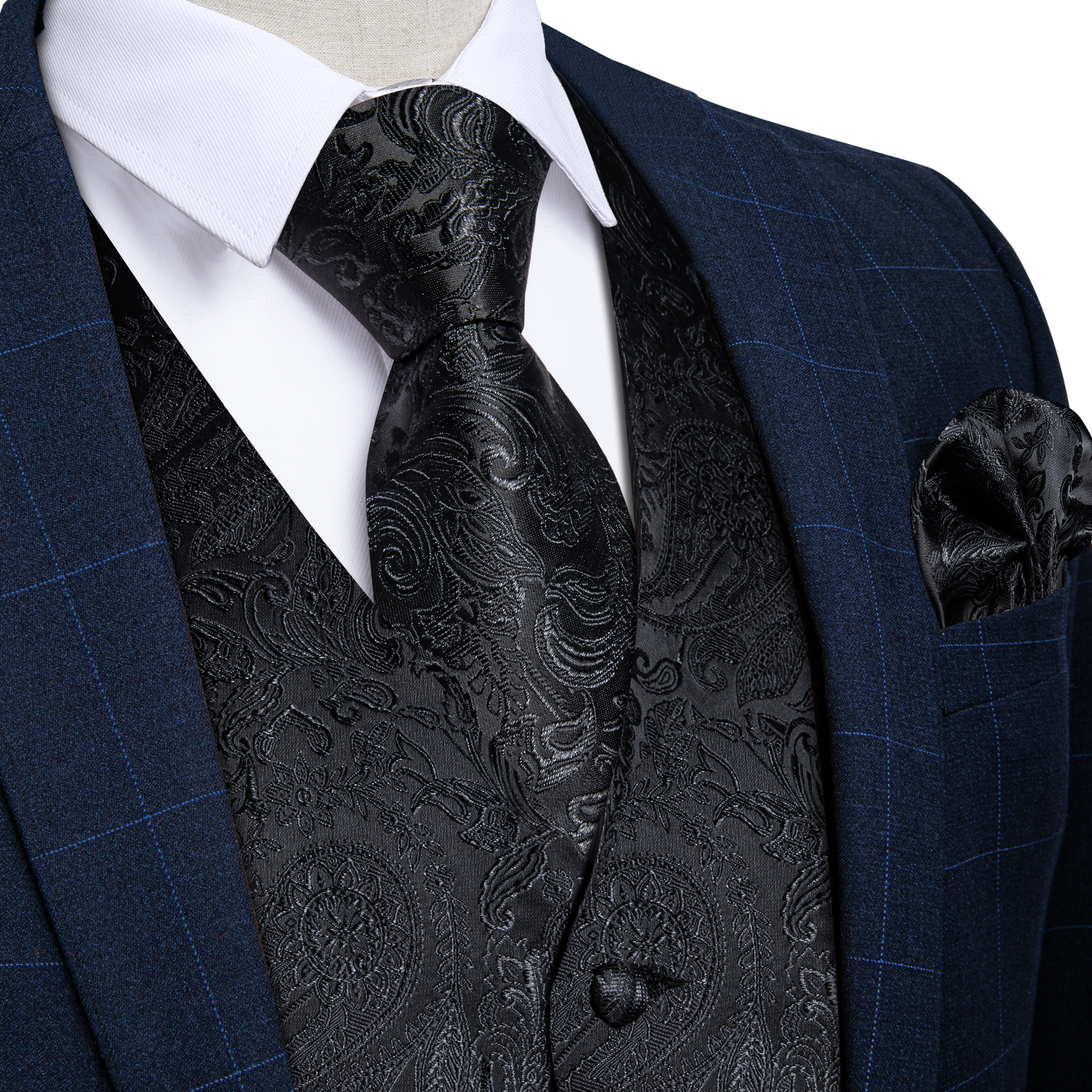 Suit Vest for Men Black Solid  - Men Formal Wear Wedding recensione e prezzo