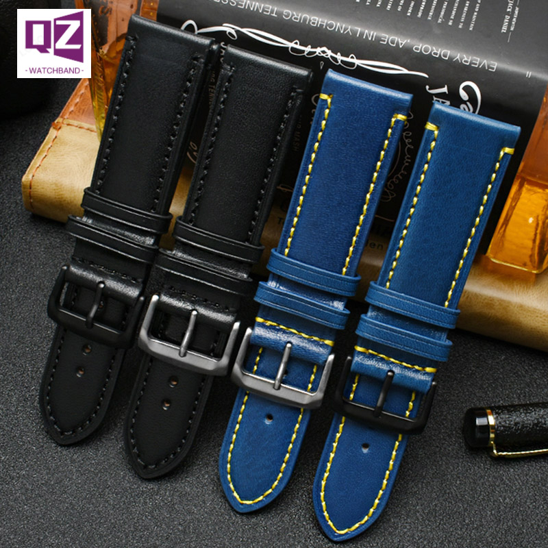 Blue Genuine Leather Watchband - Men'S Accessories Armani 리뷰 및 가격