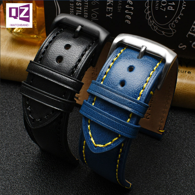 Blue Genuine Leather Watchband - Men'S Accessories Armani 리뷰 및 가격