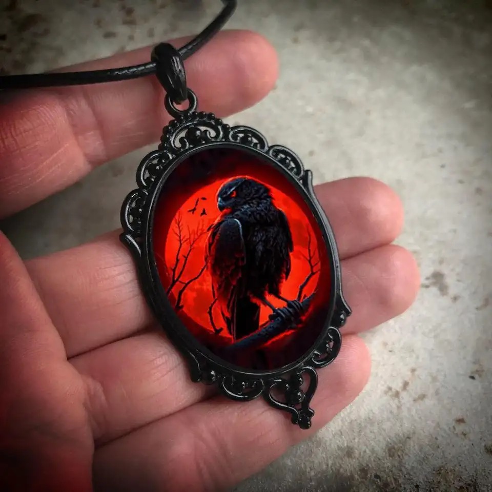 Gothic Vampire Owl Cameo Neckl - Men'S Vampire Accessories 리뷰 및 가격