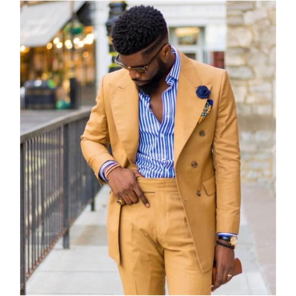 Yellow Men Suits Wide Peaked L - Formal Wear For Men Yellow recensione e prezzo
