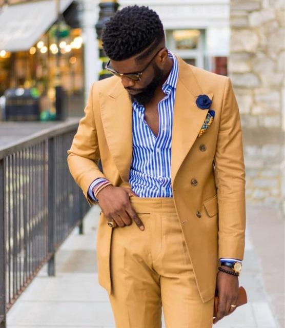 Yellow Men Suits Wide Peaked L - Formal Wear For Men Yellow recensione e prezzo