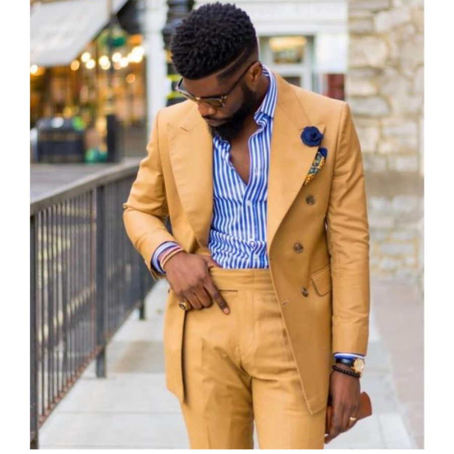 Yellow Men Suits Wide Peaked L - Formal Wear For Men Yellow recensione e prezzo