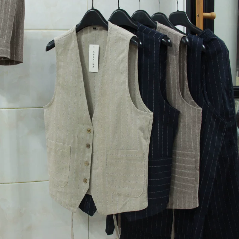 British Casual Linen Vest for  - Men Formal Wear For Summer recensione e prezzo