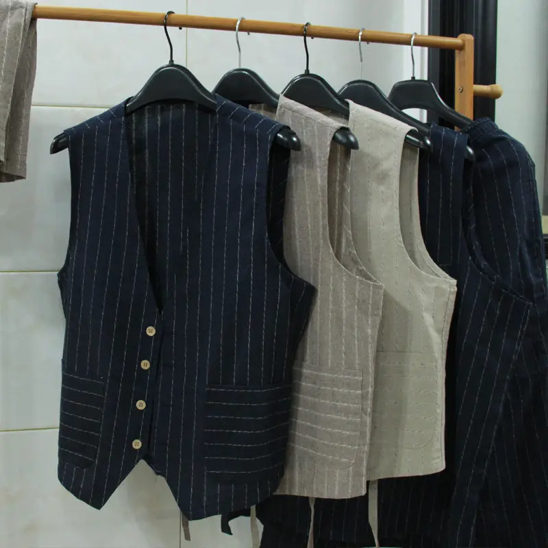 British Casual Linen Vest for  - Men Formal Wear For Summer recensione e prezzo