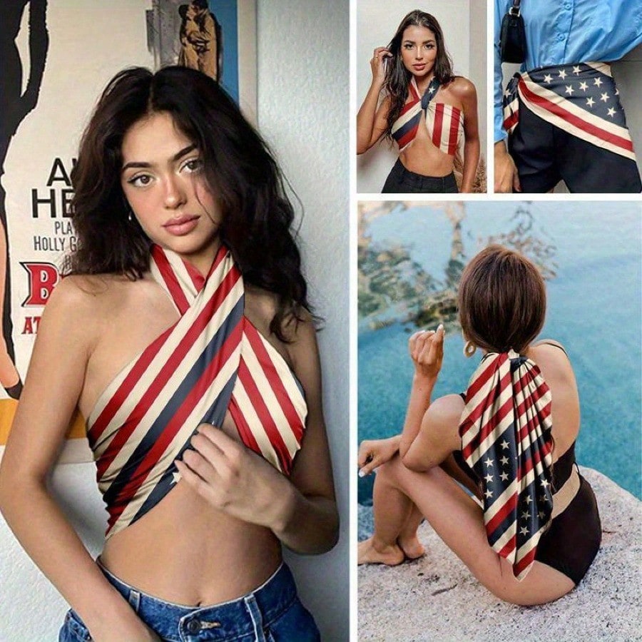 1pc Patriotic Striped Star Hea - Men Accessories For Neck 리뷰 및 가격