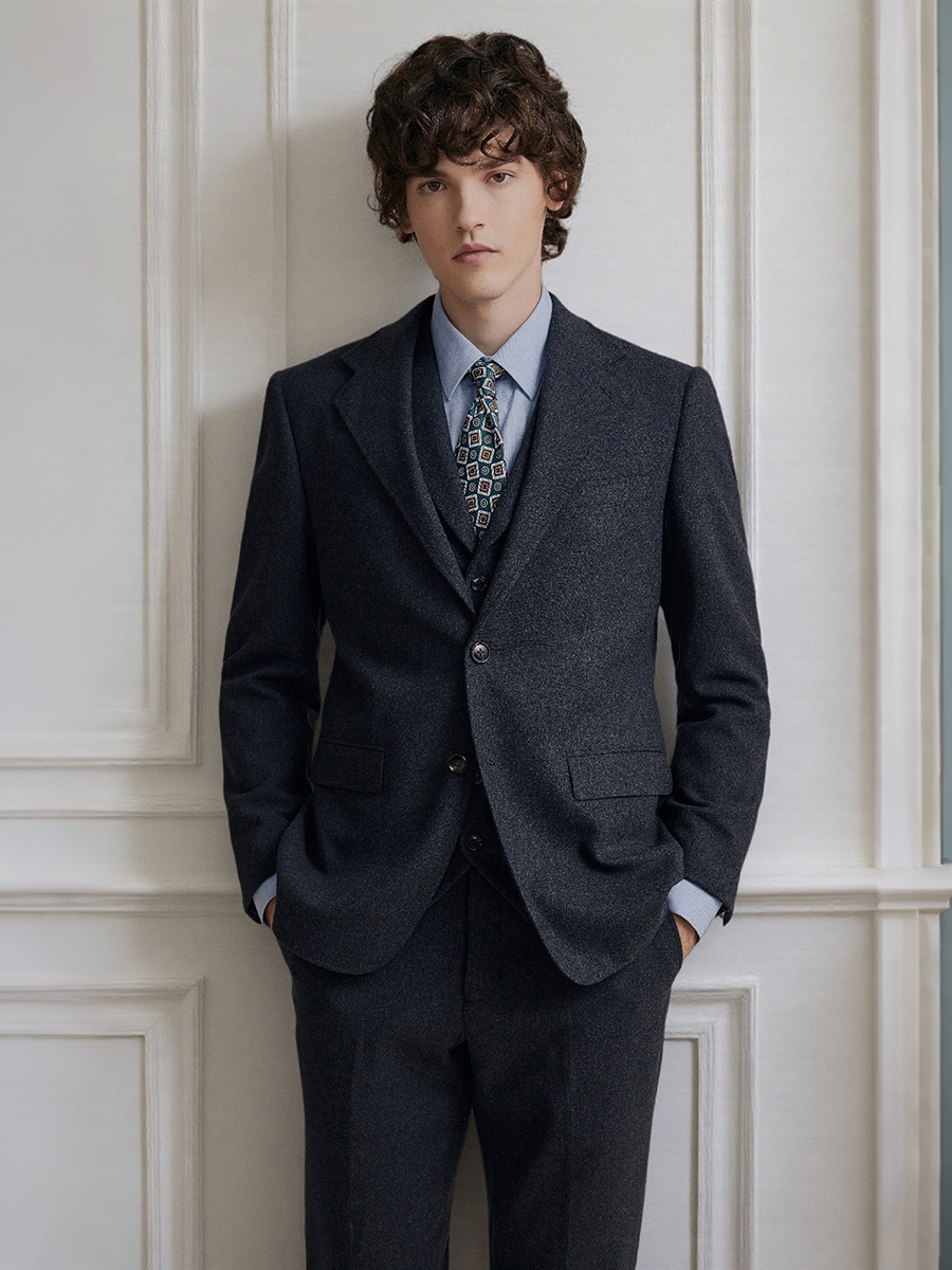 Premium Grey 55% Wool Men's Su - Men'S Formal Wear Attire recensione e prezzo
