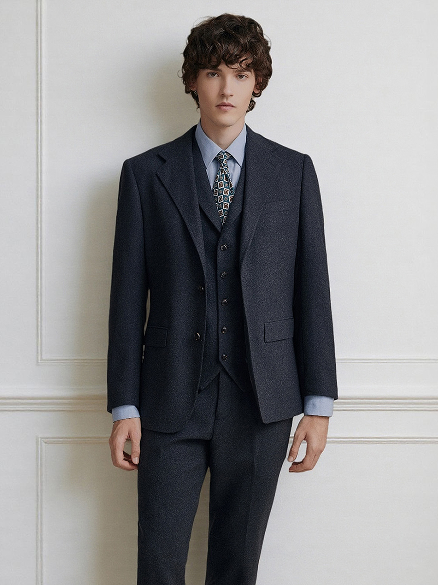 Premium Grey 55% Wool Men's Su - Men'S Formal Wear Attire recensione e prezzo