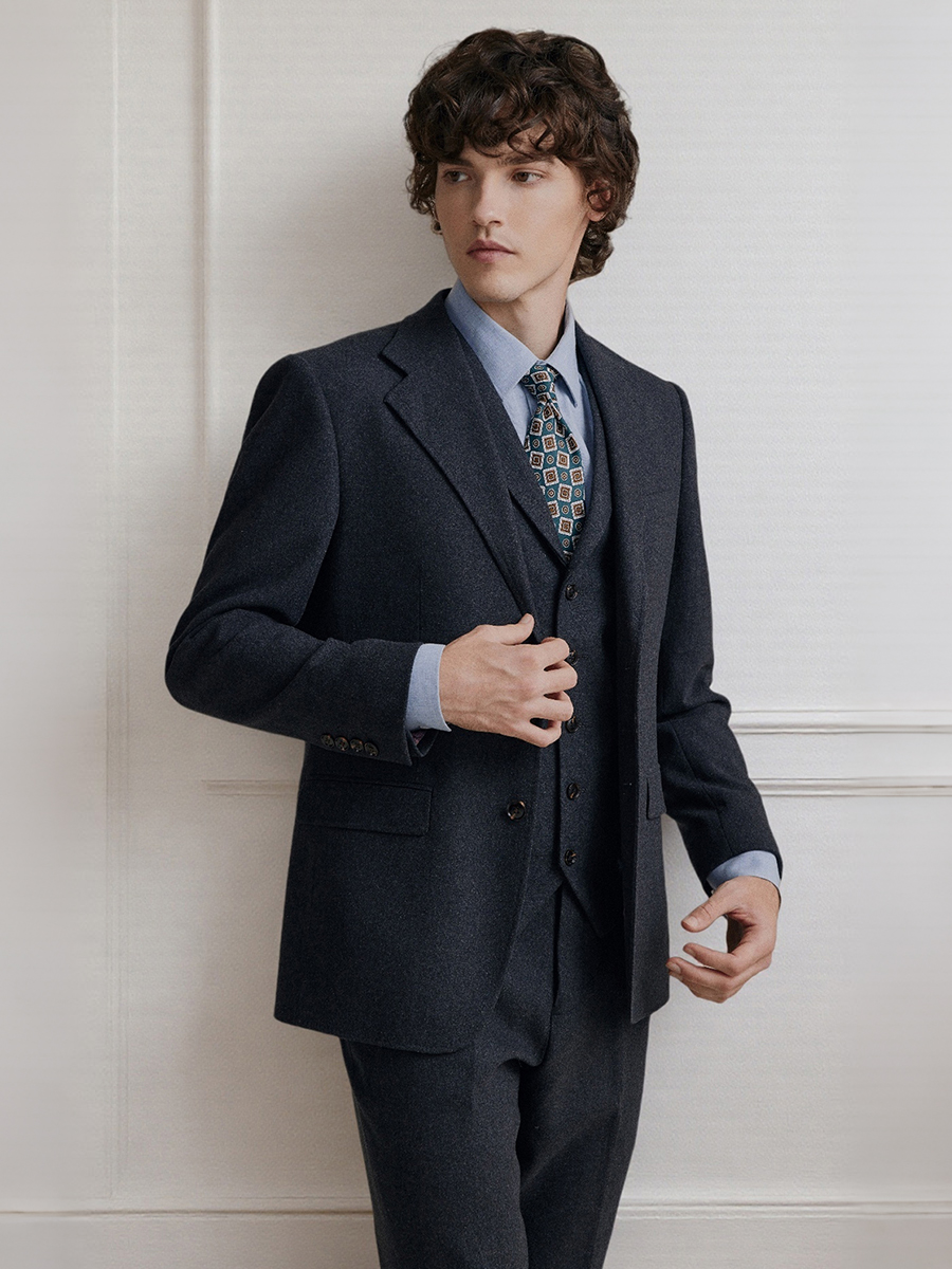 Premium Grey 55% Wool Men's Su - Men'S Formal Wear Attire recensione e prezzo