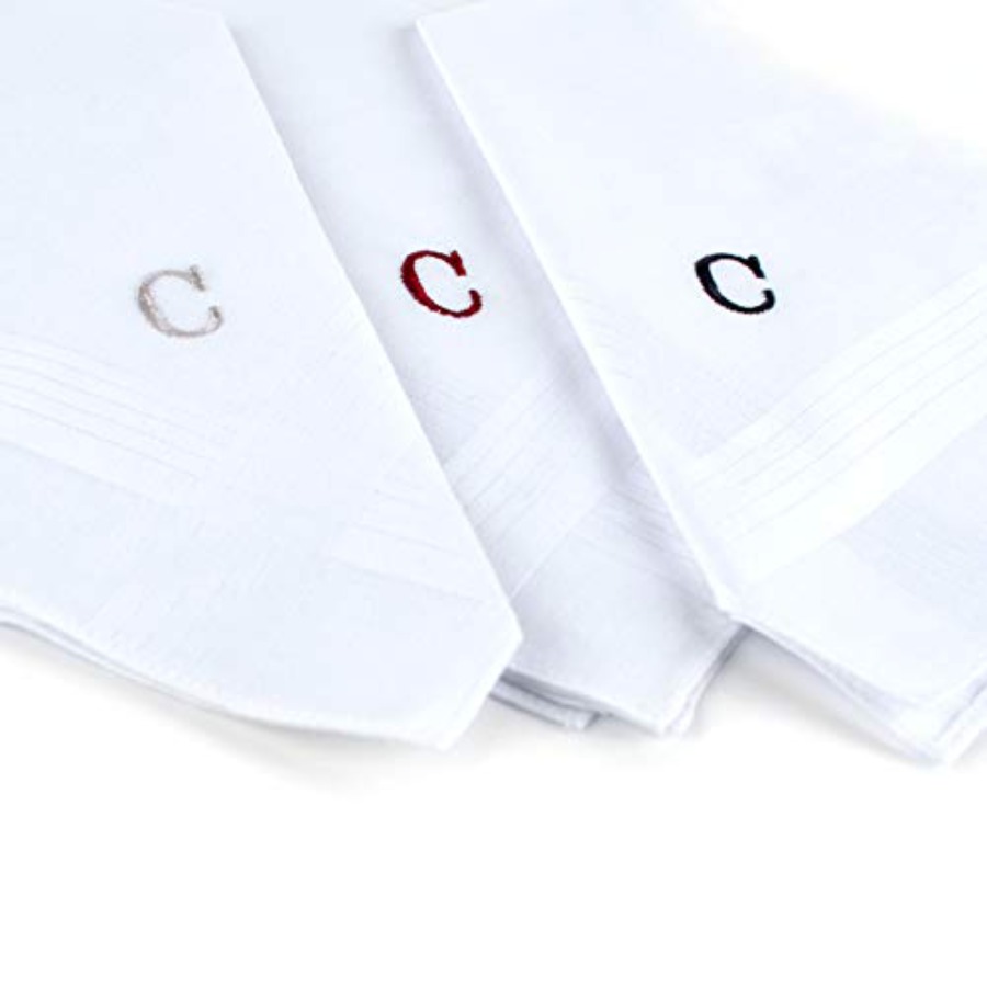 Initial Handkerchief for Men,  - Monogrammed Handkerchief recensione e prezzo