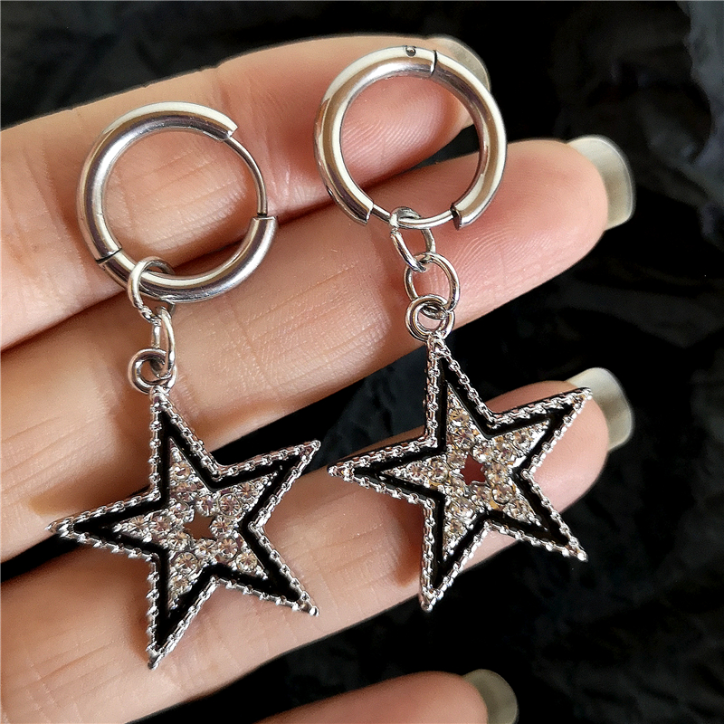 Shiny Zircon Star Pentagram Pe - Men Accessories Aesthetic 리뷰 및 가격