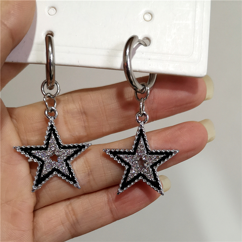 Shiny Zircon Star Pentagram Pe - Men Accessories Aesthetic 리뷰 및 가격