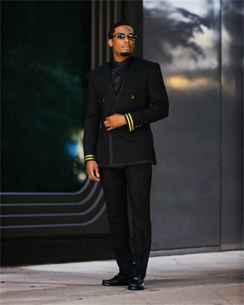 Black Men Suit Set 2 Piece Bla - Formal Wear For Men Yellow recensione e prezzo