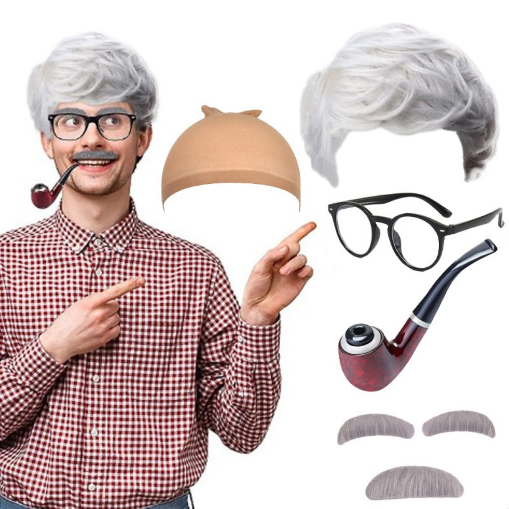 Grandpa Cos Wig Suit Stage Pla - Men'S Accessories Glasses 리뷰 및 가격