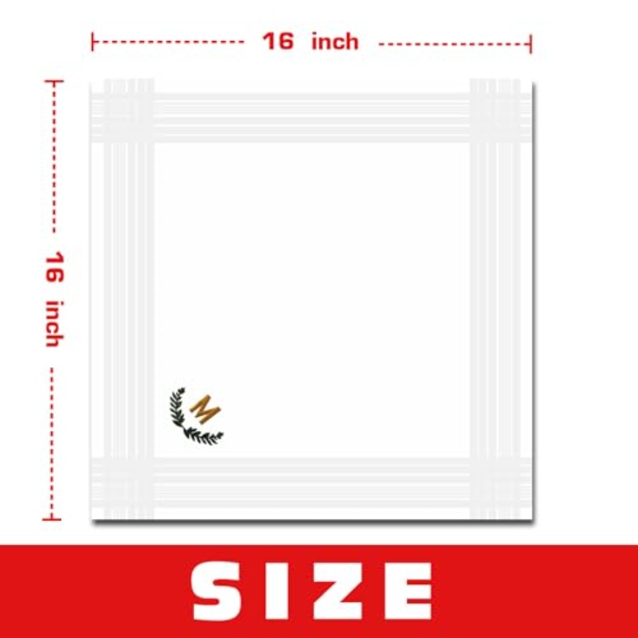 3 Pcs Men's Handkerchiefs, Whi - Monogrammed Handkerchief recensione e prezzo