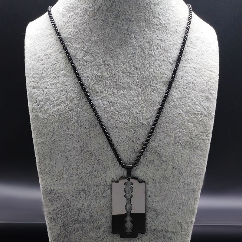 Gothic Blade Razor Pendant Nec - Men Accessories Aesthetic 리뷰 및 가격