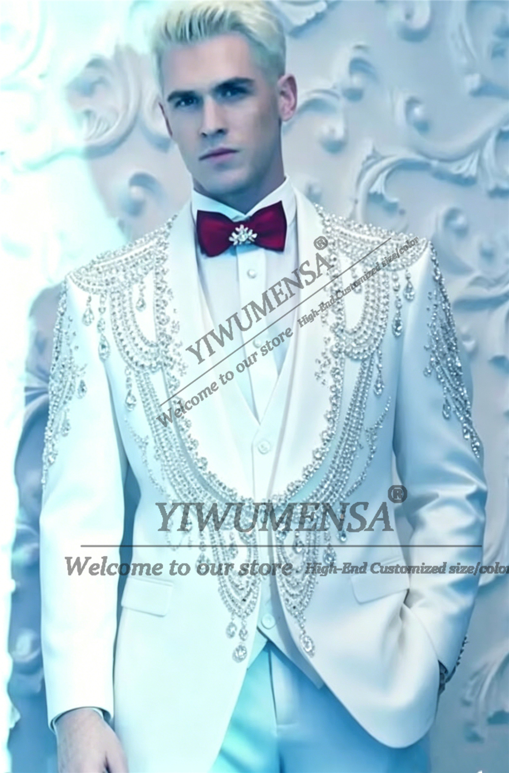Male Fashion Beading Crystals  - Men'S Formal Wear Attire recensione e prezzo