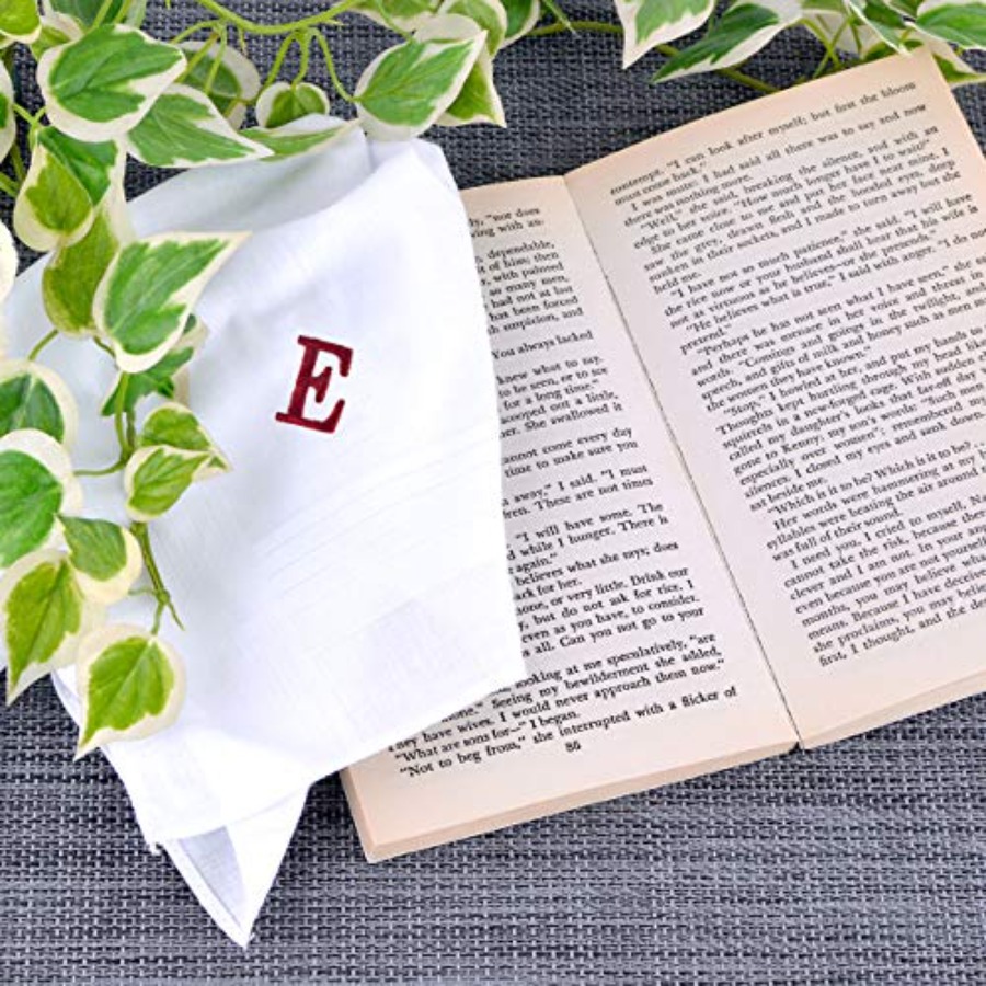 Initial Handkerchief for Men,  - Monogrammed Handkerchief recensione e prezzo