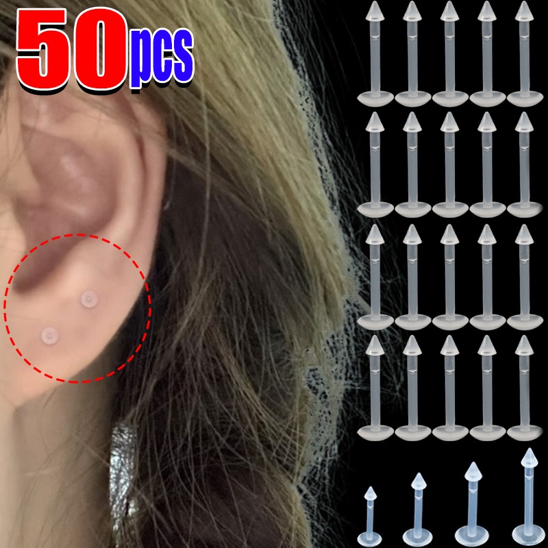 10-50Pcs Transparent Lip Studs - Men Accessories Ring 리뷰 및 가격