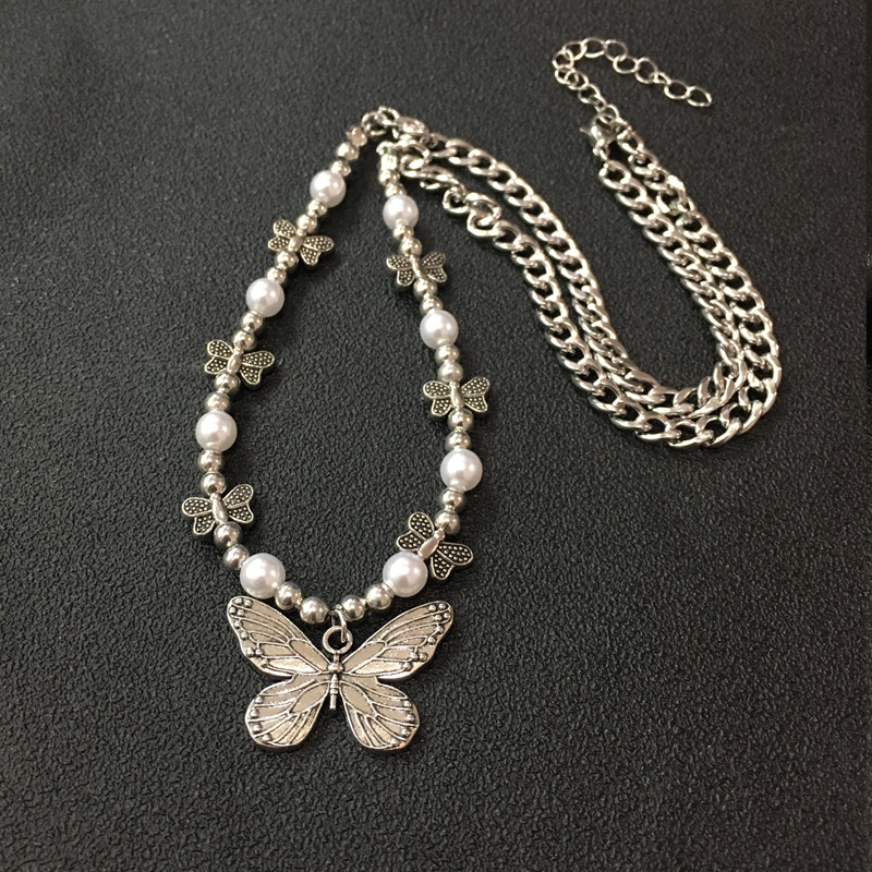 Gothic Butterfly Pendant Neckl - Men Accessories Aesthetic 리뷰 및 가격