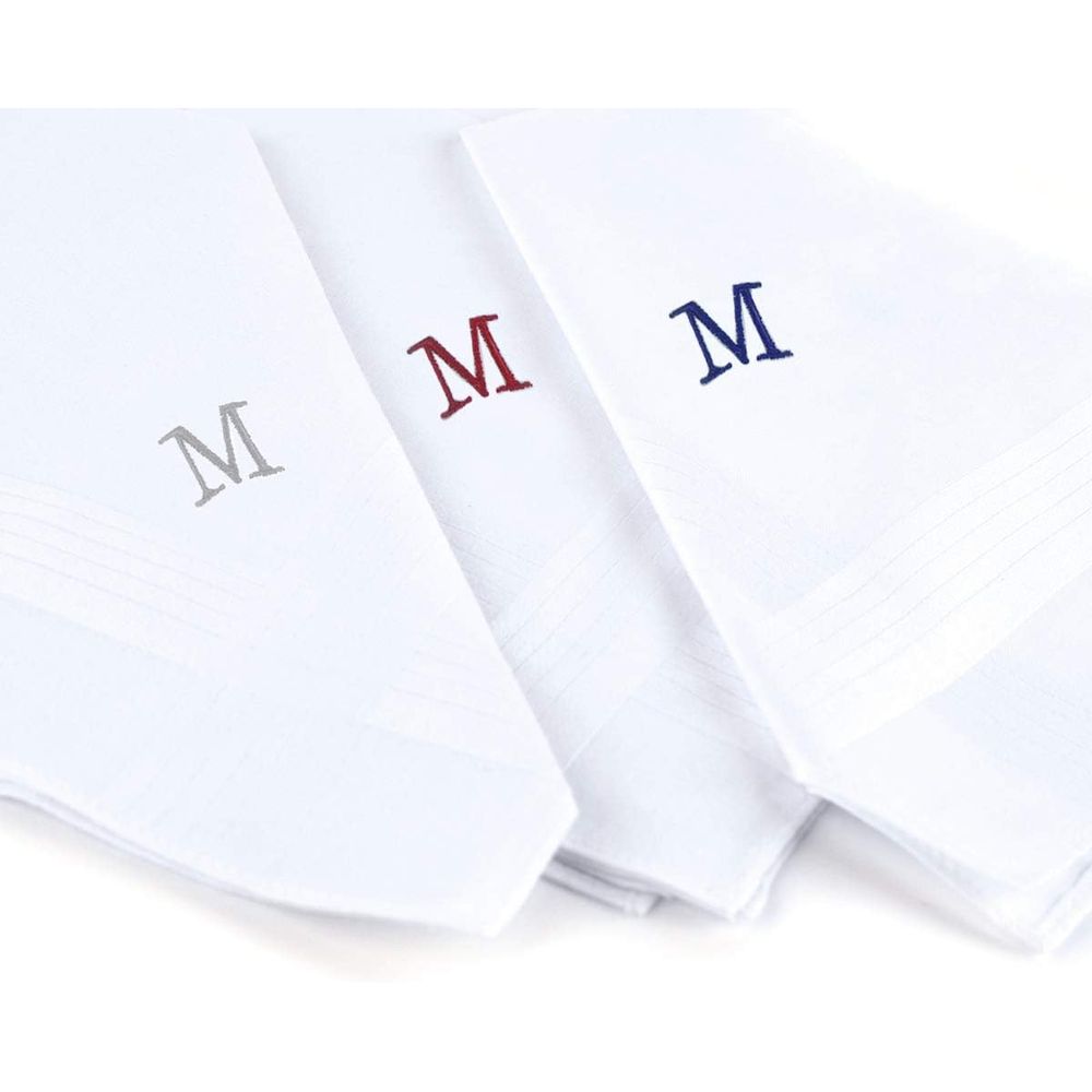 Cotton 3-Piece Handkerchief Se - Monogrammed Handkerchief recensione e prezzo