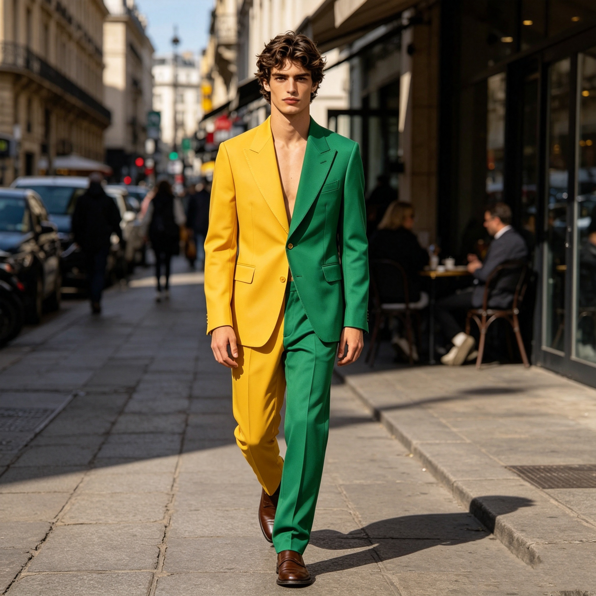 Splicing Colors Men Suit Set 2 - Formal Wear For Men Yellow recensione e prezzo