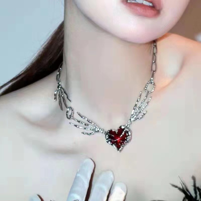 Gothic Vintage Y2K Red Glass H - Men Accessories Aesthetic 리뷰 및 가격