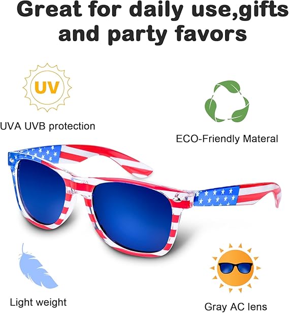 3 Pairs American Flag Sunglass - Men Accessories Hk 리뷰 및 가격