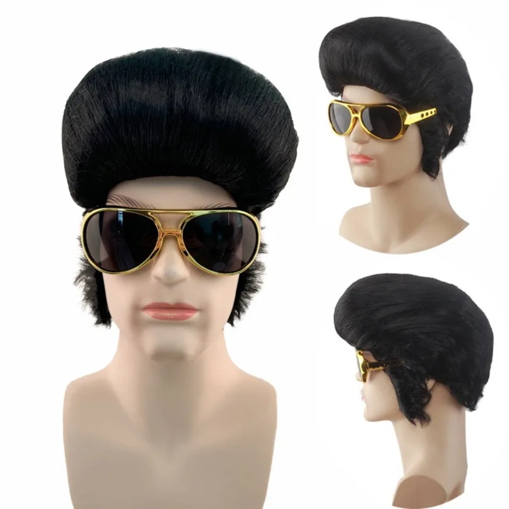 Retro Man Star Cosplay Wig Bla - Men Accessories To Wear 리뷰 및 가격