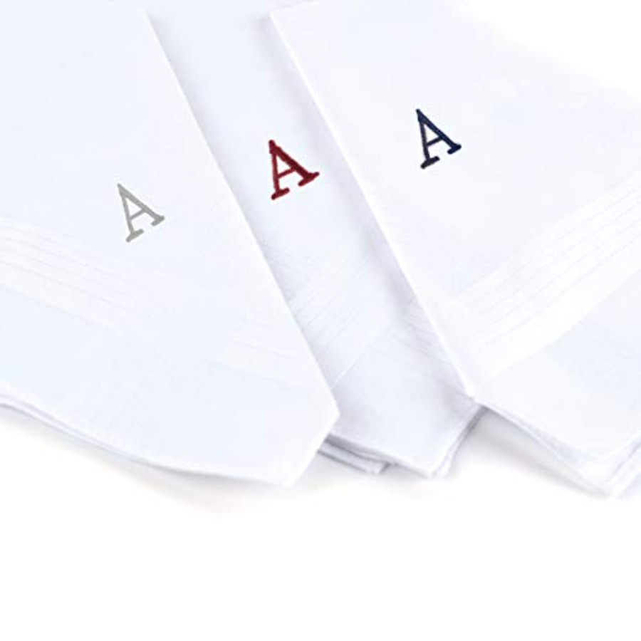 Initial Handkerchief for Men,  - Monogrammed Handkerchief recensione e prezzo