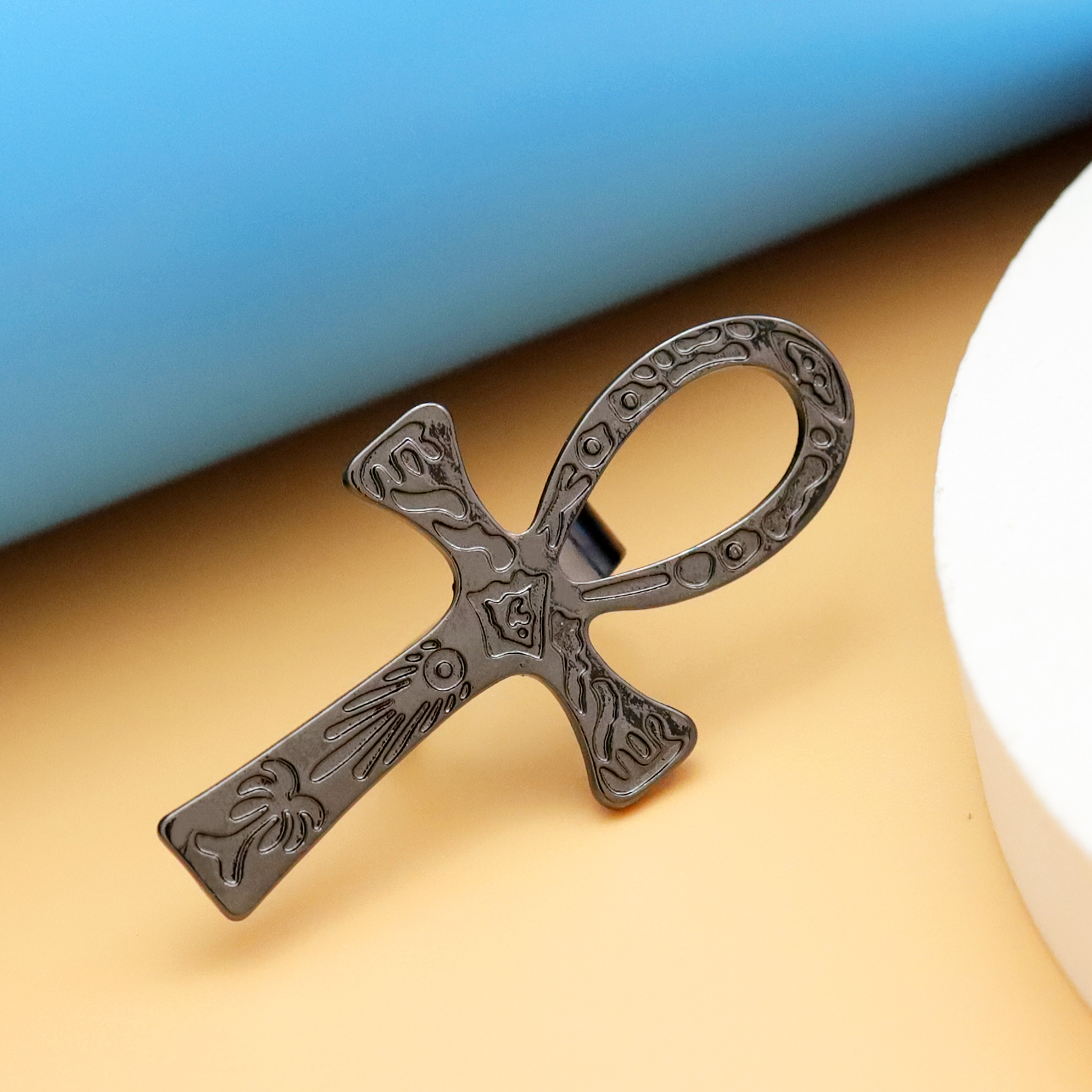 Black Ankh Cross Ring Tribal E - Men'S Accessories Jewelry Egypt 리뷰 및 가격