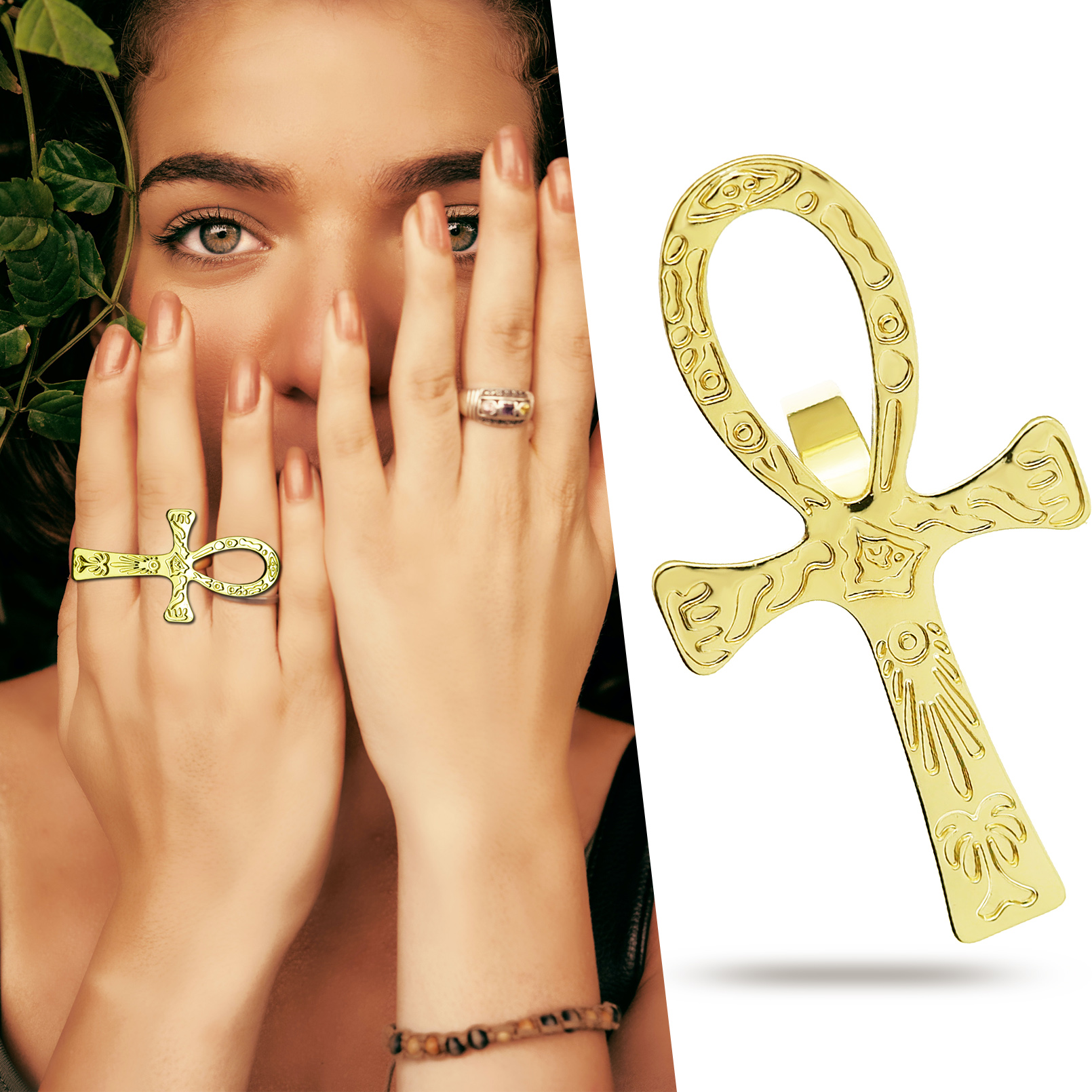 Black Ankh Cross Ring Tribal E - Men'S Accessories Jewelry Egypt 리뷰 및 가격