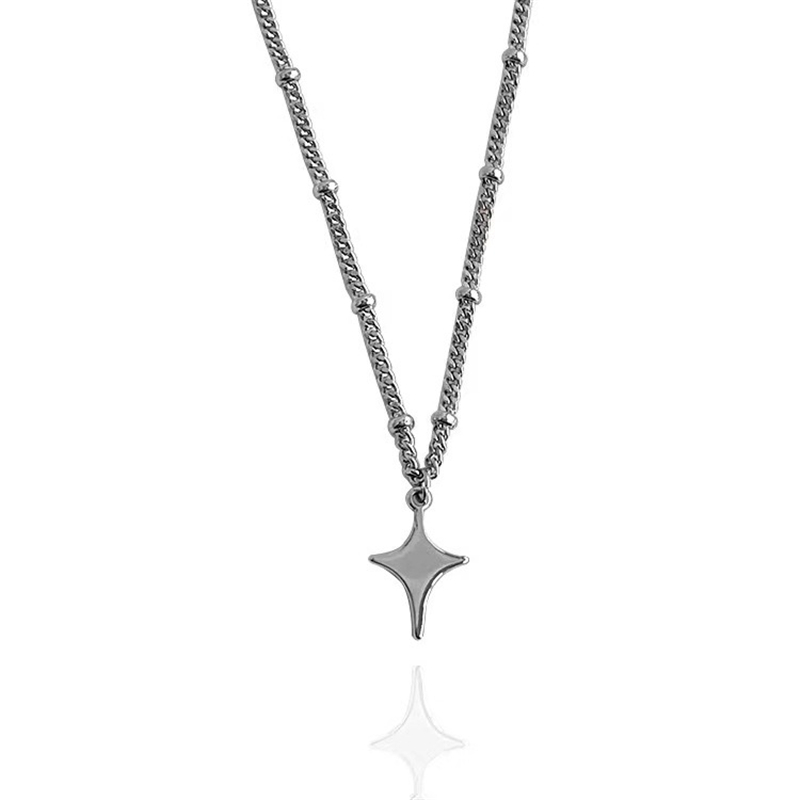 Kpop Goth Silver Color Star Pe - Men Accessories Aesthetic 리뷰 및 가격