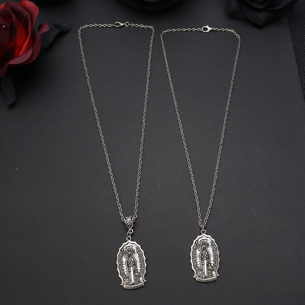 Santa Muerte Pendant Necklace, - Men Accessories Aesthetic 리뷰 및 가격