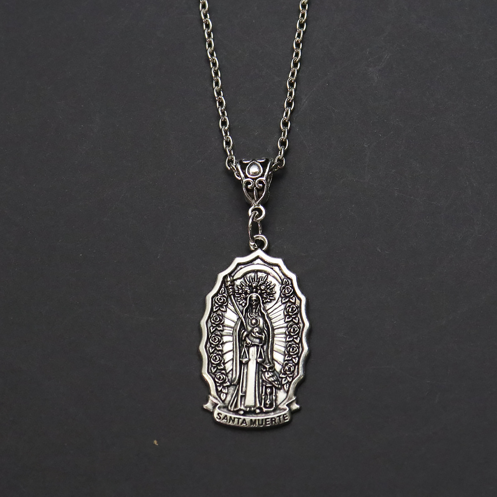 Santa Muerte Pendant Necklace, - Men Accessories Aesthetic 리뷰 및 가격