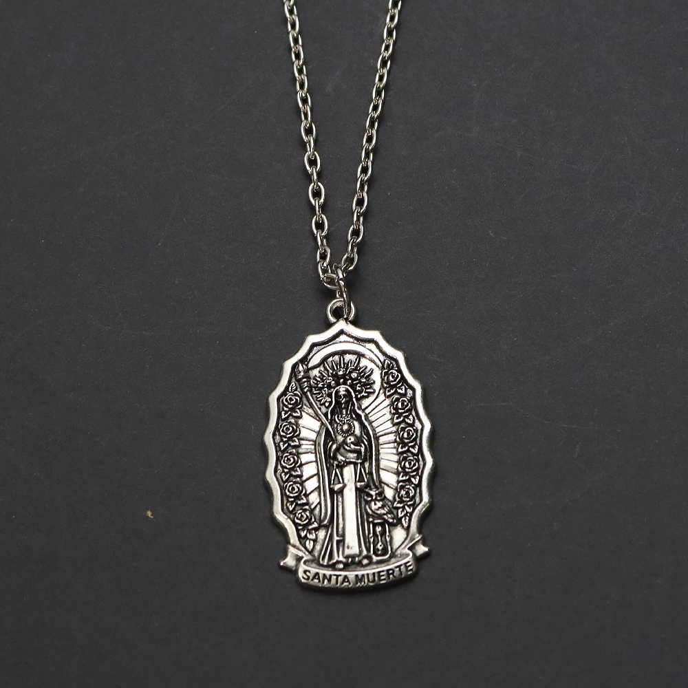 Santa Muerte Pendant Necklace, - Men Accessories Aesthetic 리뷰 및 가격