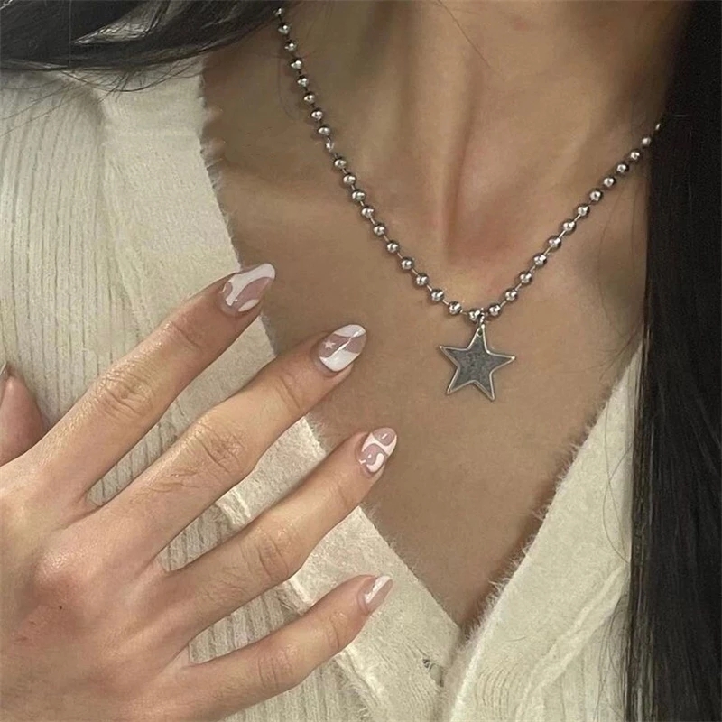Kpop Cool Punk Vintage Star Pe - Men Accessories Aesthetic 리뷰 및 가격