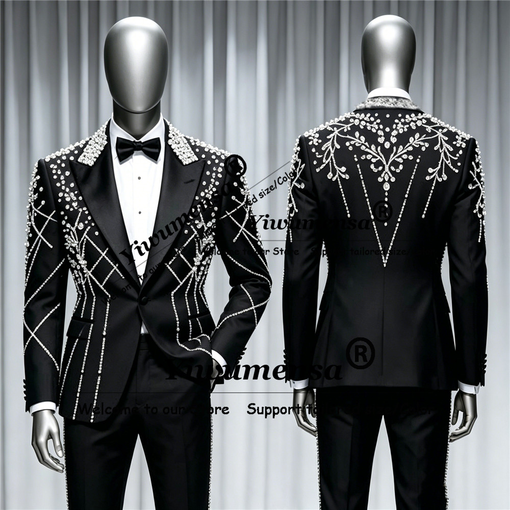 Male Fashion Diamond Beaded Su - Men'S Formal Wear Attire recensione e prezzo